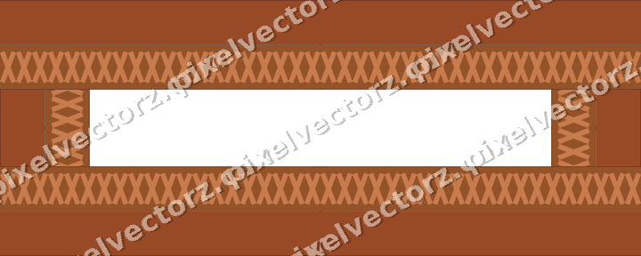 Decorative picture frame border in orange and blue with cross band