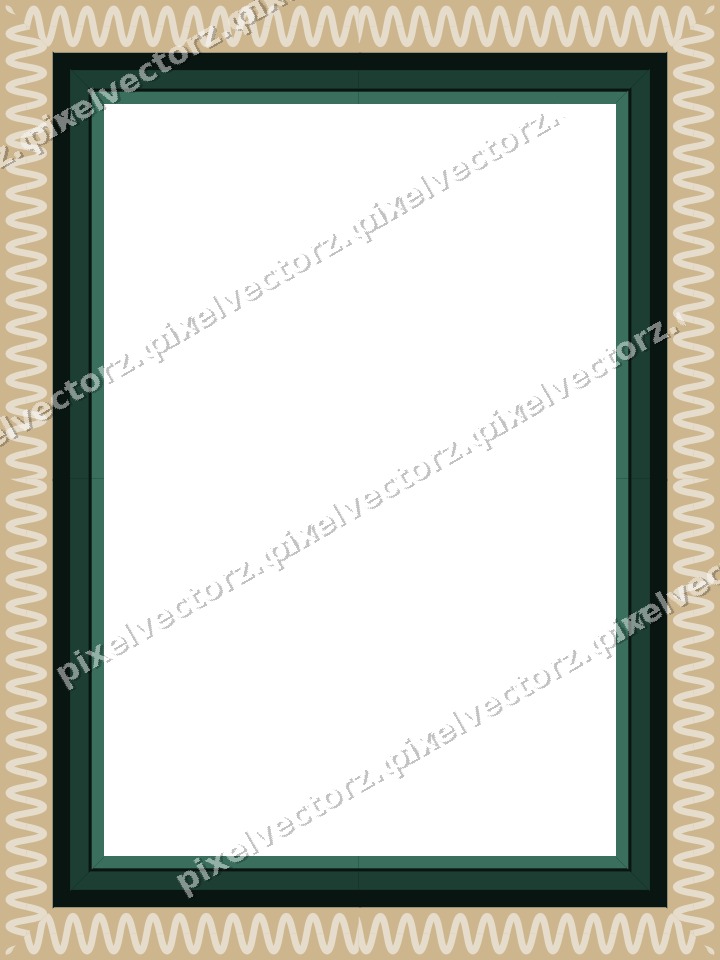 Decorative picture frame border in dark red with wave band