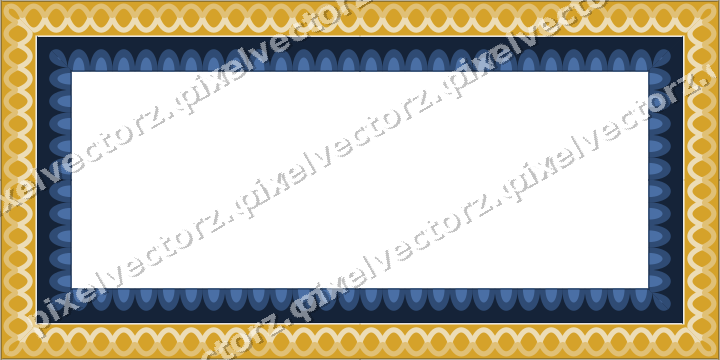 Decorative picture frame border in dark blue and amber with guilloche