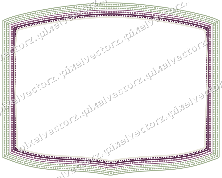 Decorative line art frame in dark magenta and lime with label plaque