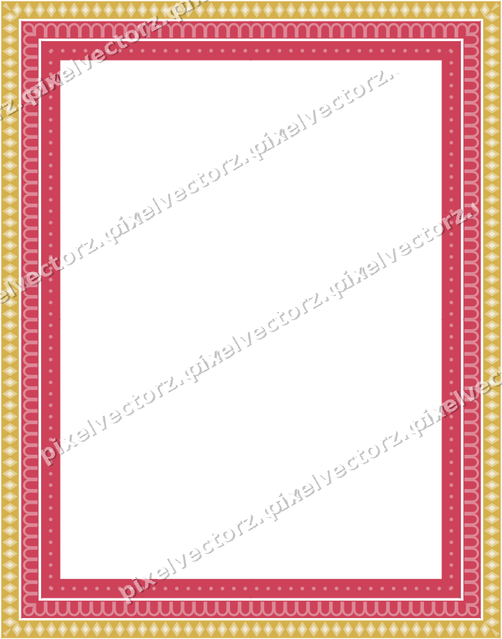 Decorative picture frame border in red and orange with diamond band