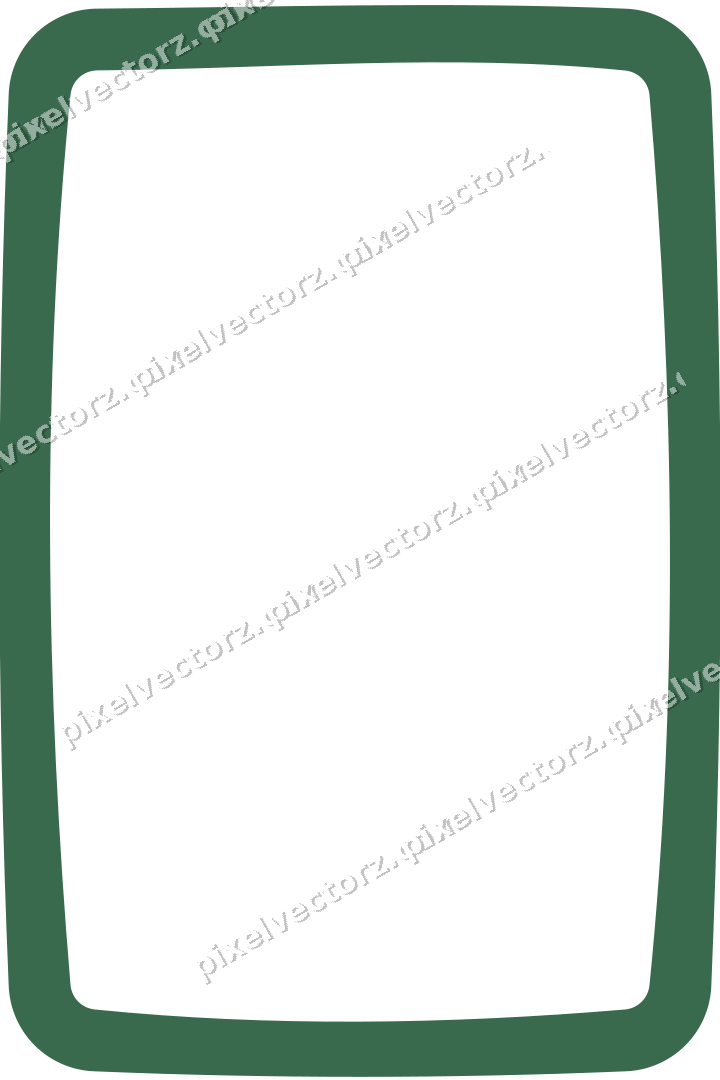 Decorative line art frame in dark green and red with label plaque