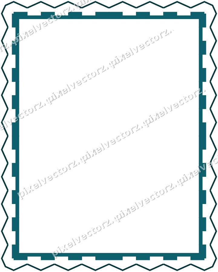 Decorative picture frame border in amber and dark teal with zigzag
