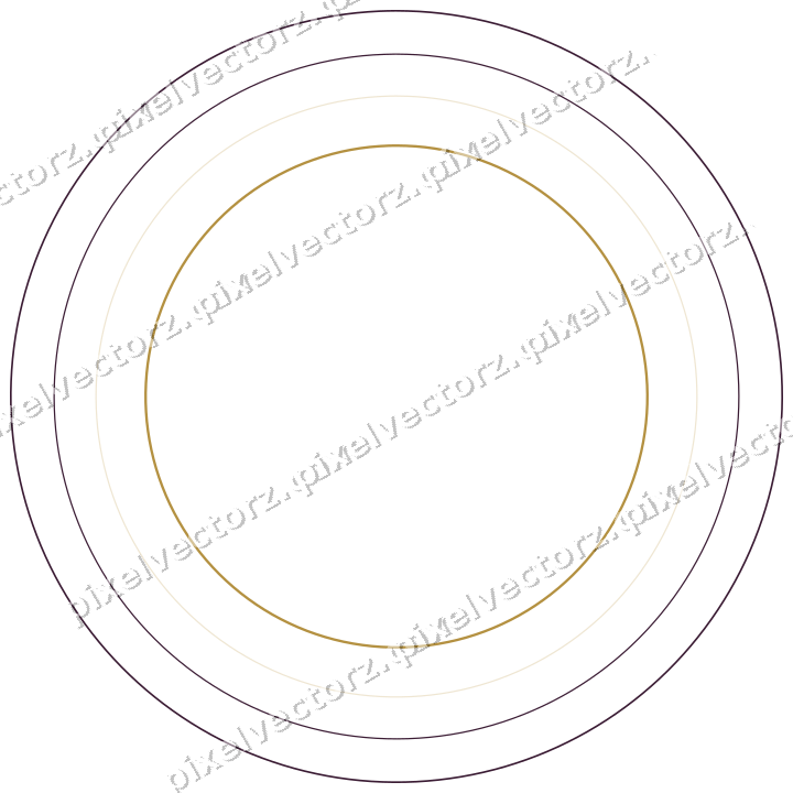 Decorative line art frame in dark magenta and amber with oval