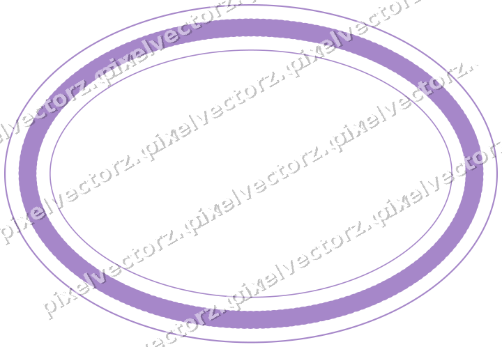 Decorative line art frame in purple and blue with oval and dotted line
