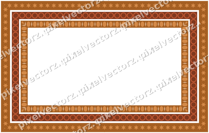 Decorative picture frame border in orange and amber with ring chain