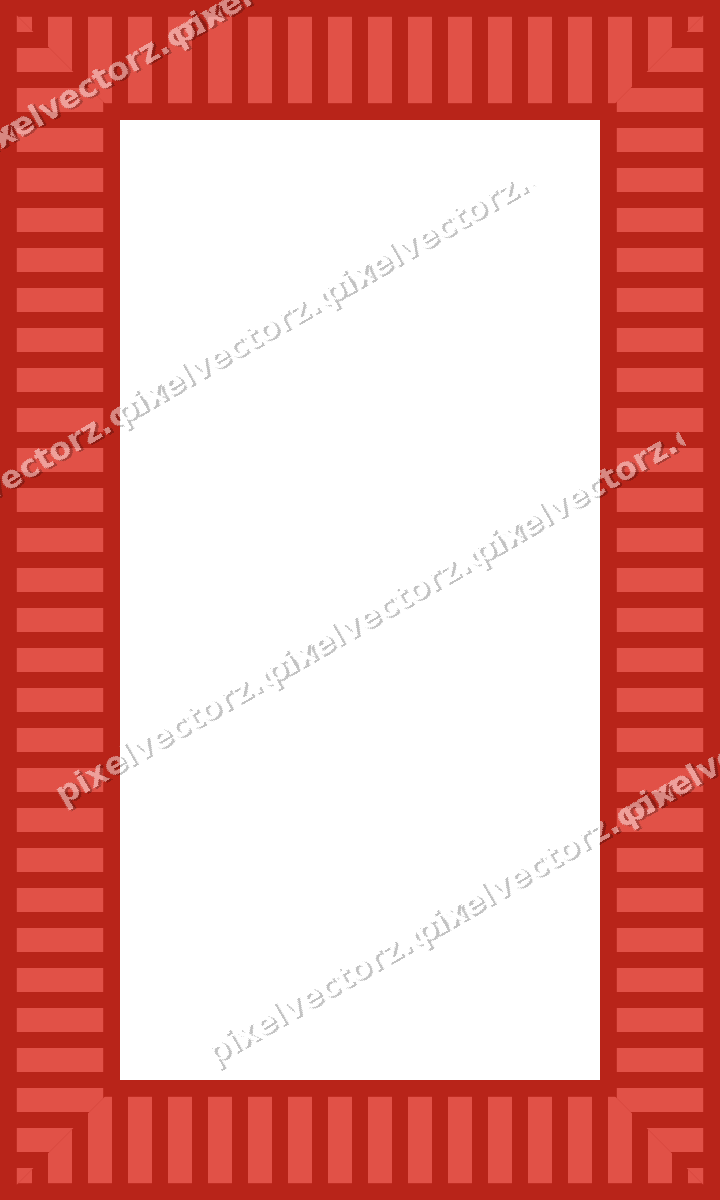 Decorative picture frame border in red and orange with dentil