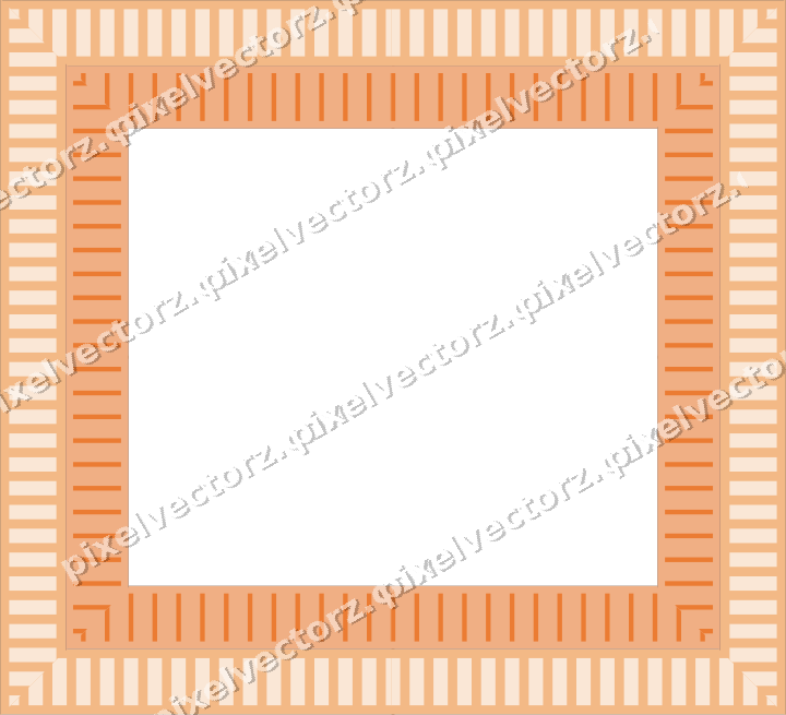 Decorative picture frame border in blue and orange with dentil