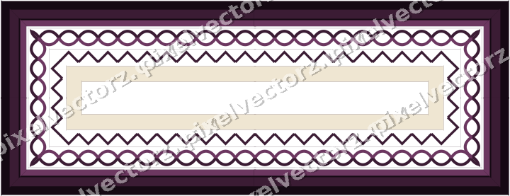 Decorative picture frame border in dark magenta and amber with zigzag