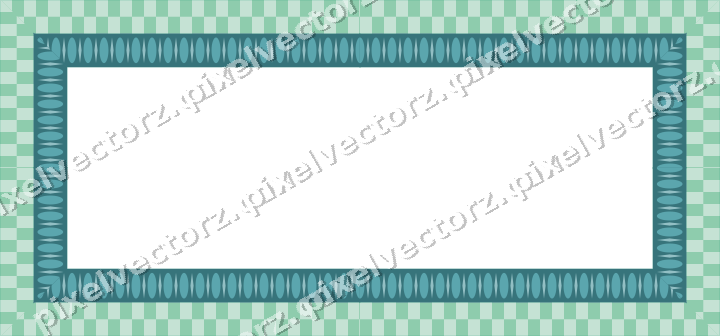Decorative picture frame border in green and teal with egg and dart