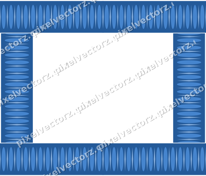 Decorative picture frame border in blue and cyan with egg and dart