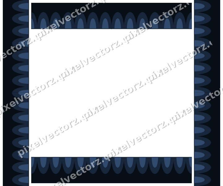 Decorative picture frame border in dark blue with scale band