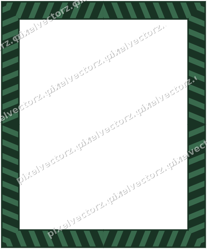 Decorative picture frame border in dark green with diagonal band
