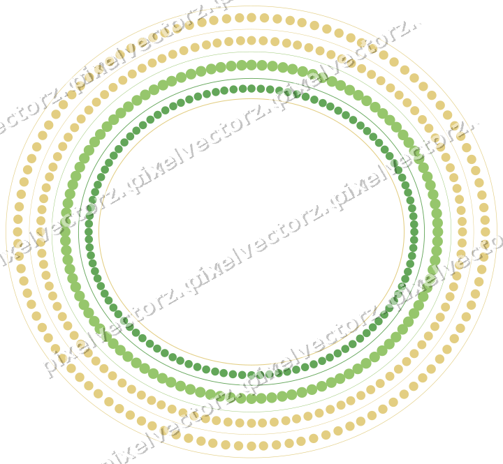 Decorative line art frame in lime and yellow with oval and dotted line