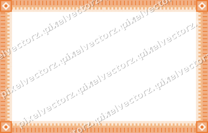 Decorative picture frame border in blue and orange with step band