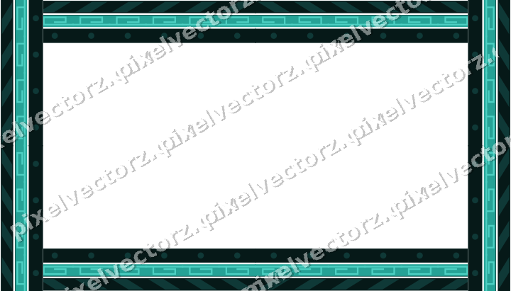 Decorative picture frame border in orange and teal with diagonal band