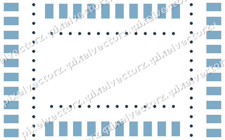 Decorative picture frame border in orange and cyan with dot row