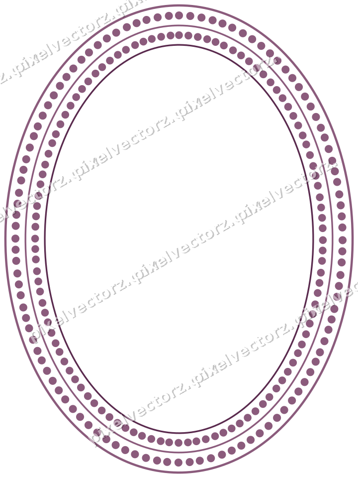 Decorative line art frame in dark magenta and lime with oval
