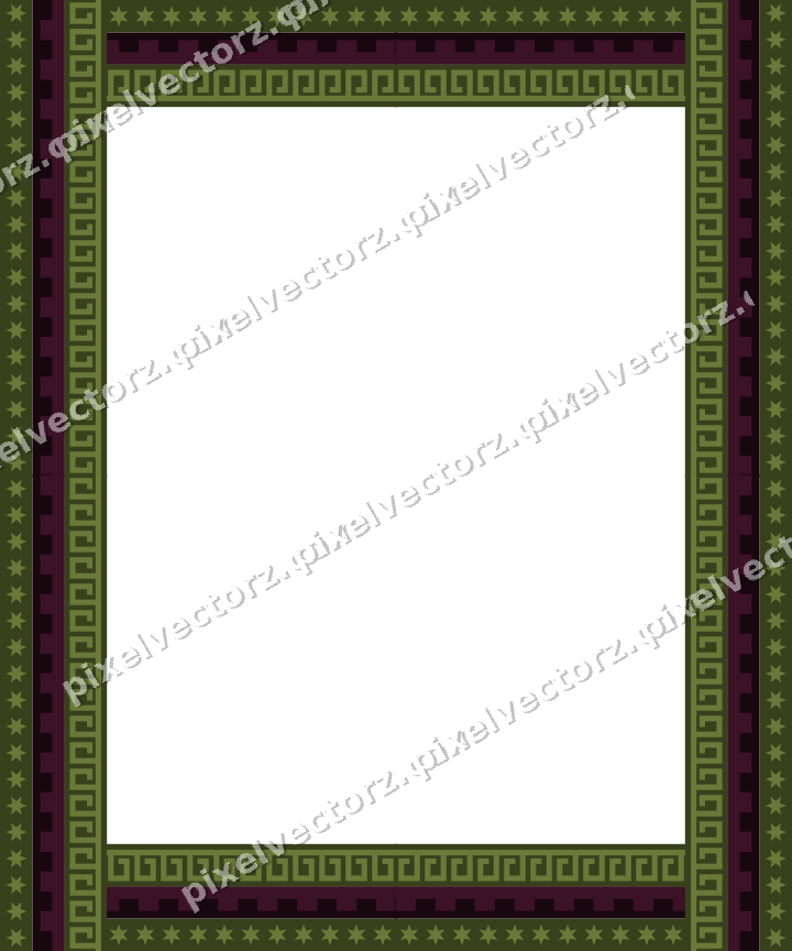 Decorative picture frame border in lime and pink with star band