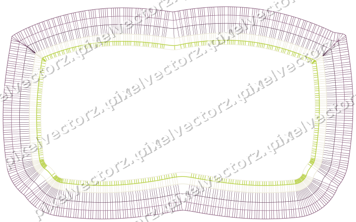 Decorative line art frame in dark magenta and lime with label plaque