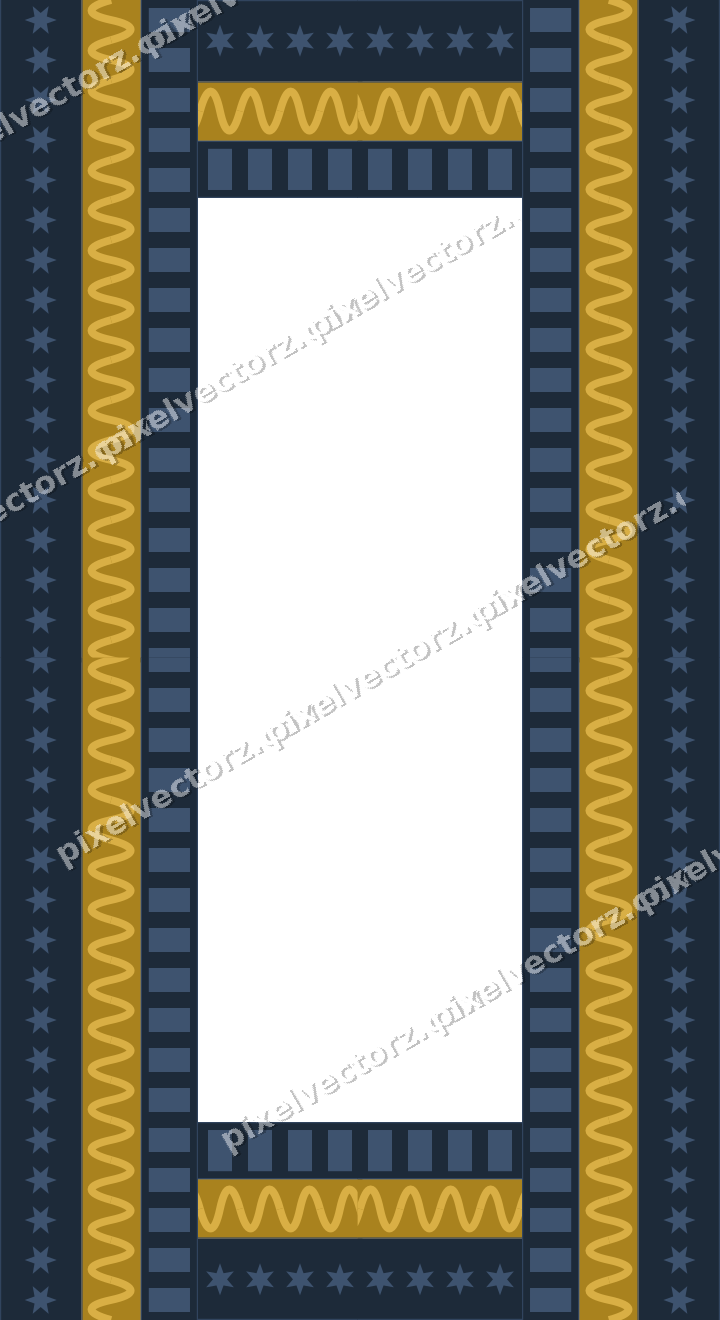 Decorative picture frame border in amber and green with wave band