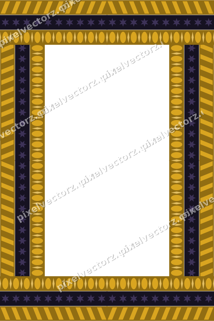 Decorative picture frame border in amber and purple with diagonal band