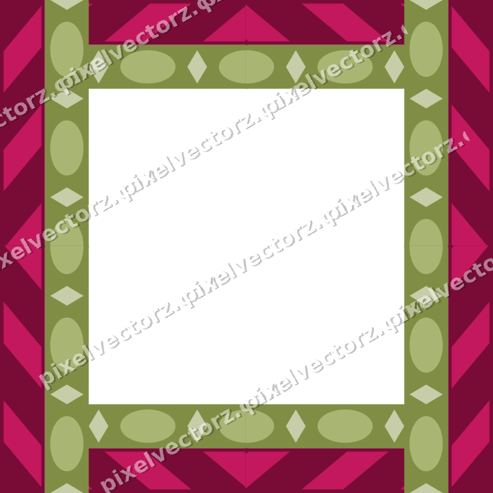 Decorative picture frame border in lime and pink with diagonal band