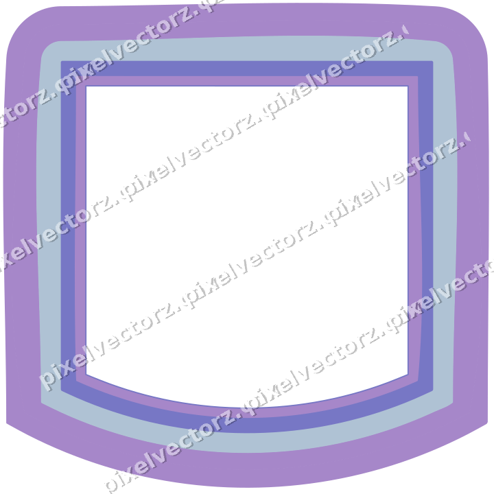 Decorative line art frame in purple and blue with label plaque