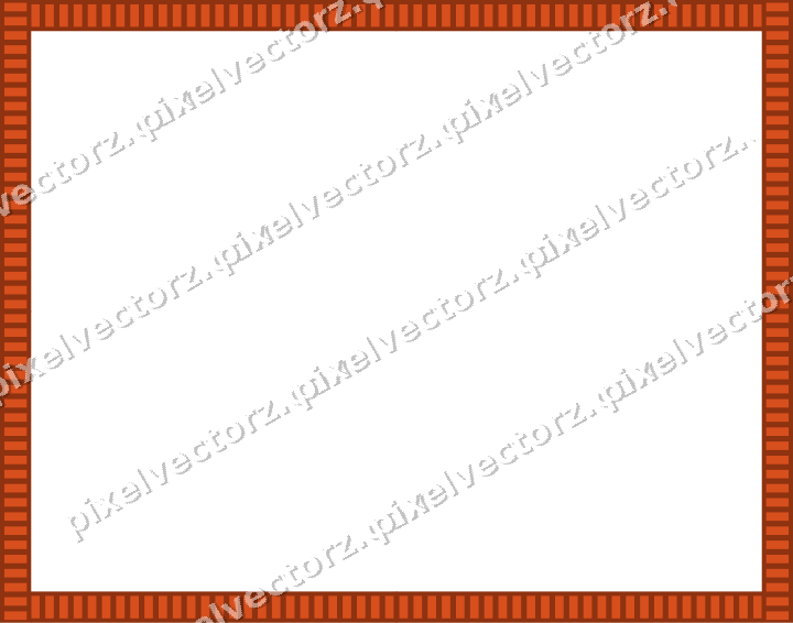 Decorative picture frame border in orange and teal with dentil
