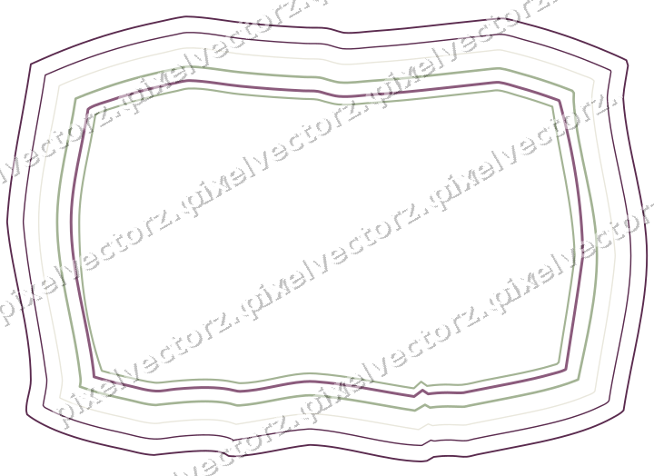 Decorative line art frame in dark magenta and lime with label plaque