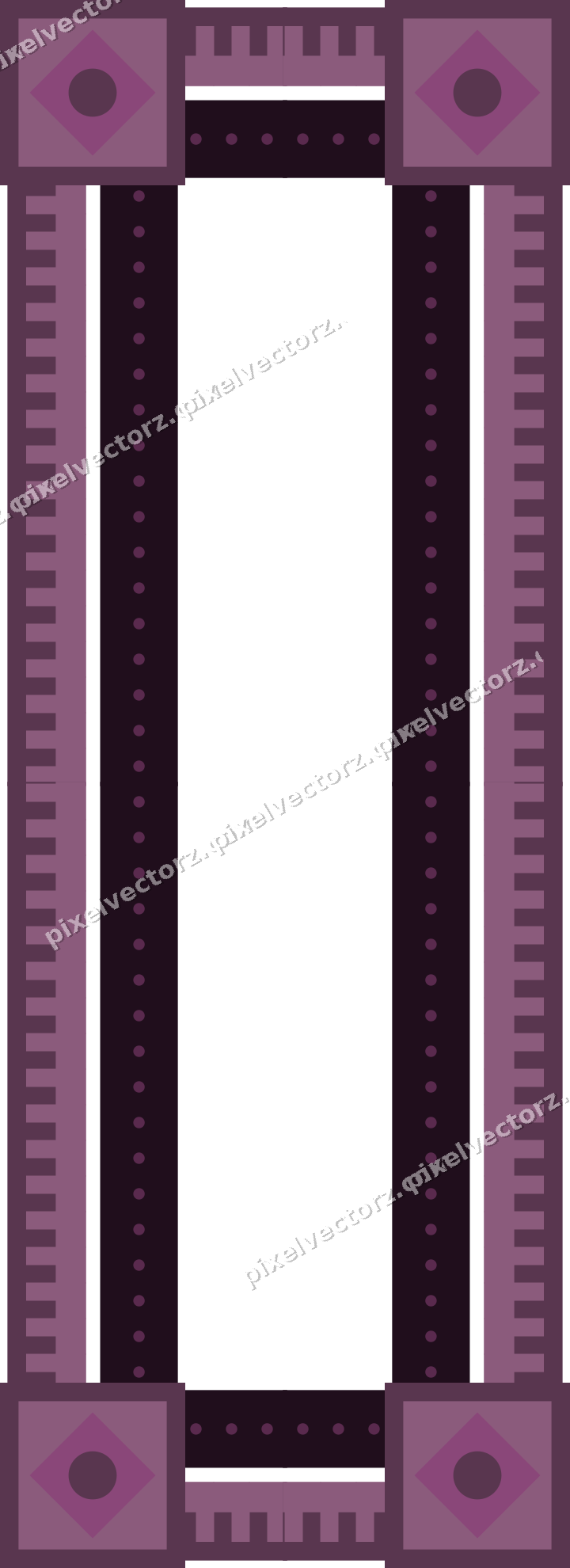 Decorative picture frame border in dark magenta with step band