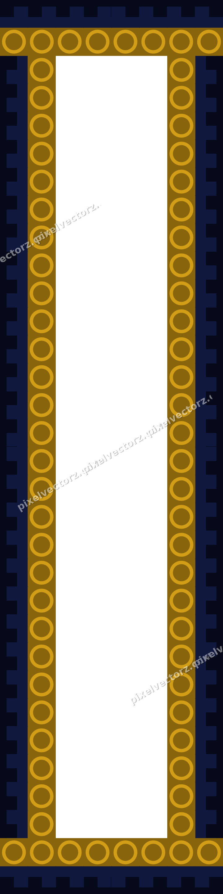 Decorative picture frame border in amber and blue with ring chain