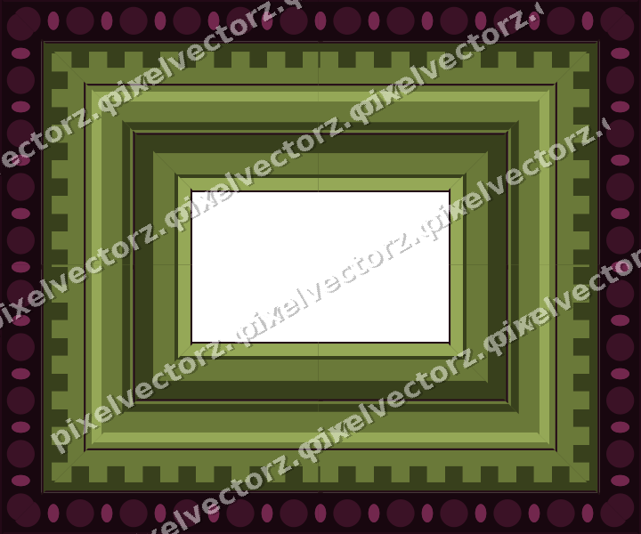 Decorative picture frame border in lime and pink with step band