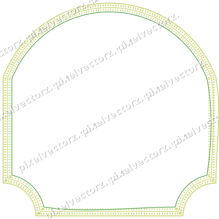 Decorative line art frame in lime and yellow with label plaque