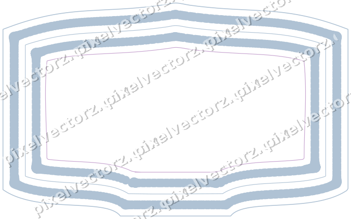Decorative line art frame in purple and blue with label plaque