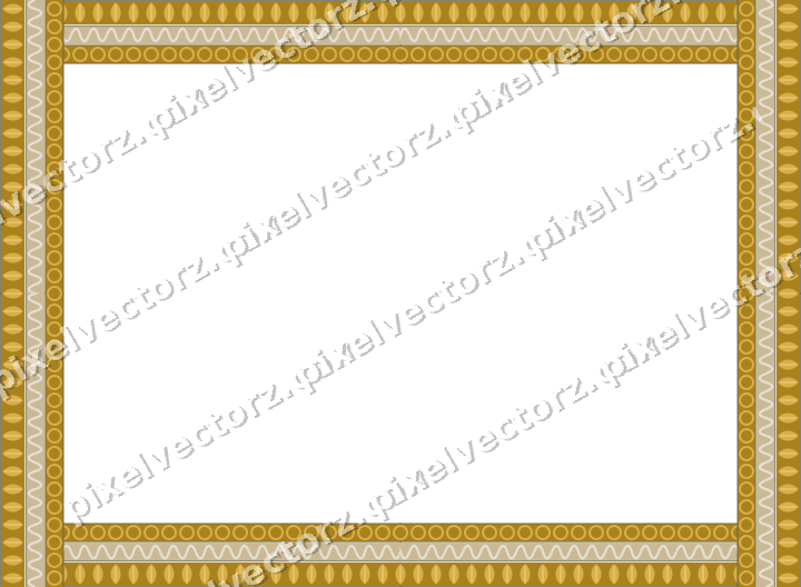 Decorative picture frame border in amber and green with wave band