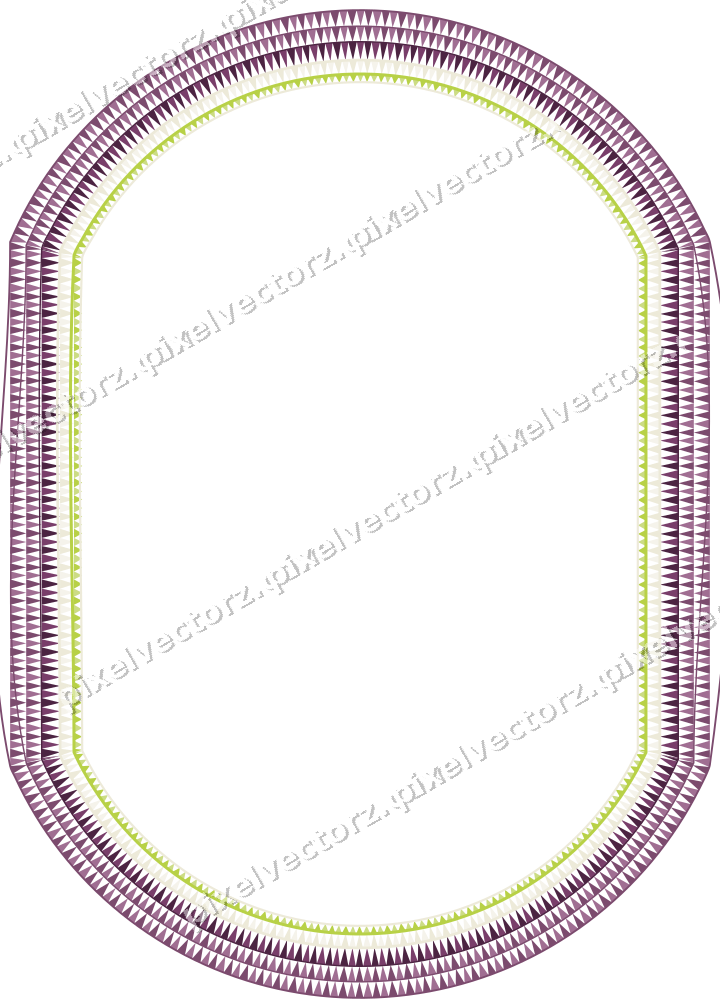 Decorative line art frame in dark magenta and lime with label plaque