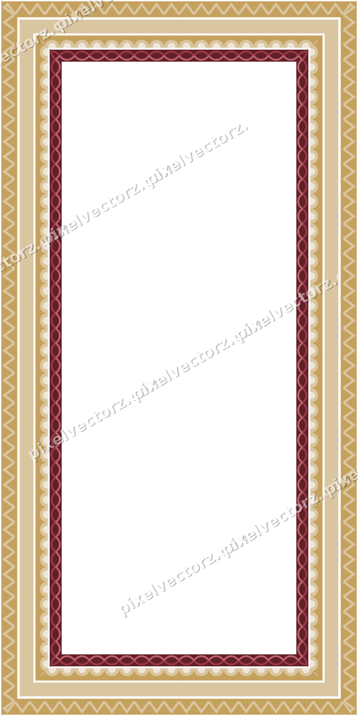 Decorative picture frame border in dark pink and red with scale band