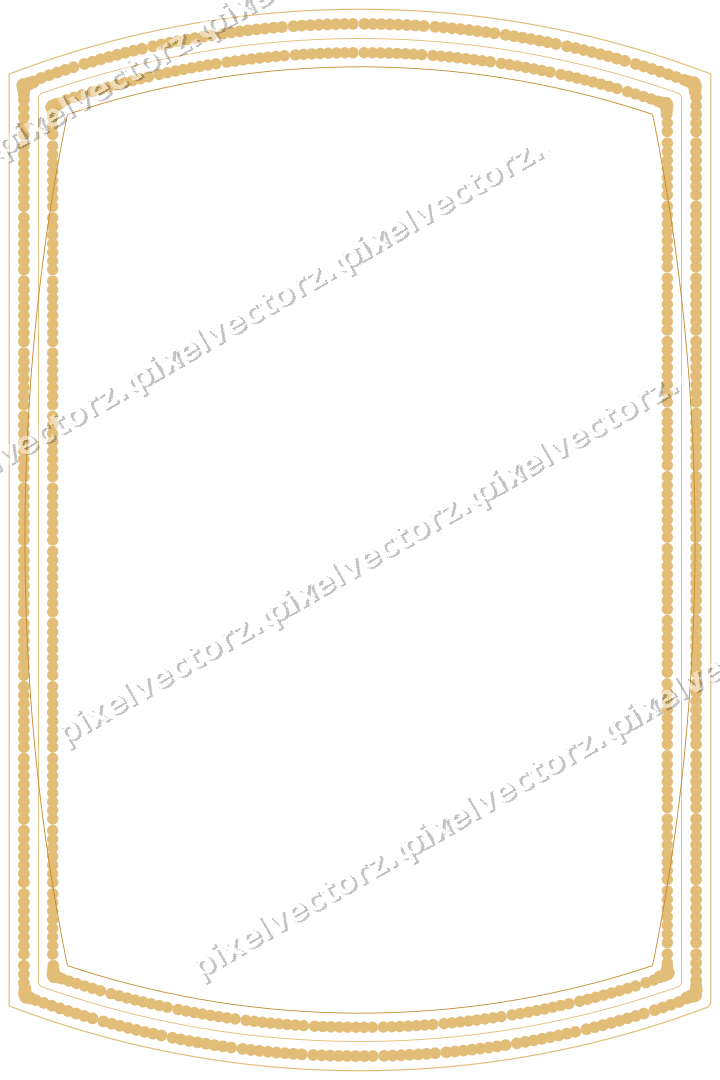 Decorative line art frame in amber and dark teal with label plaque