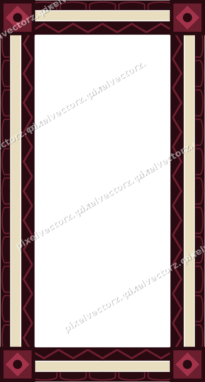 Decorative picture frame border in dark pink with arcade frieze
