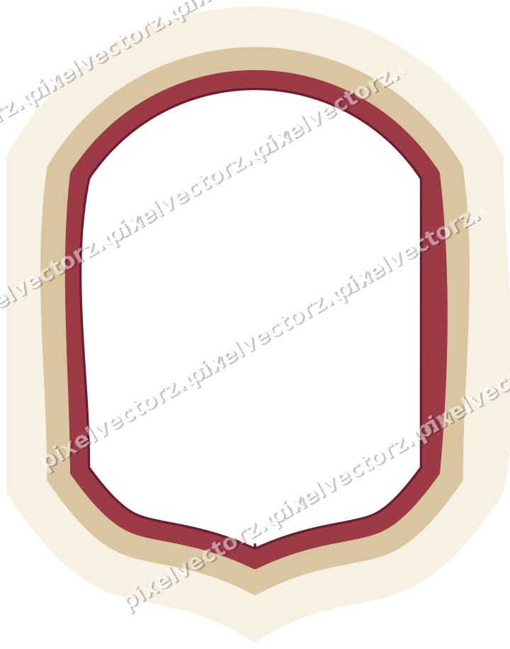 Decorative line art frame in dark pink and red with label plaque