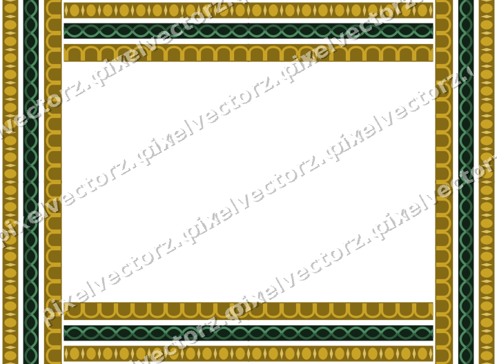Decorative picture frame border in dark green with egg and dart