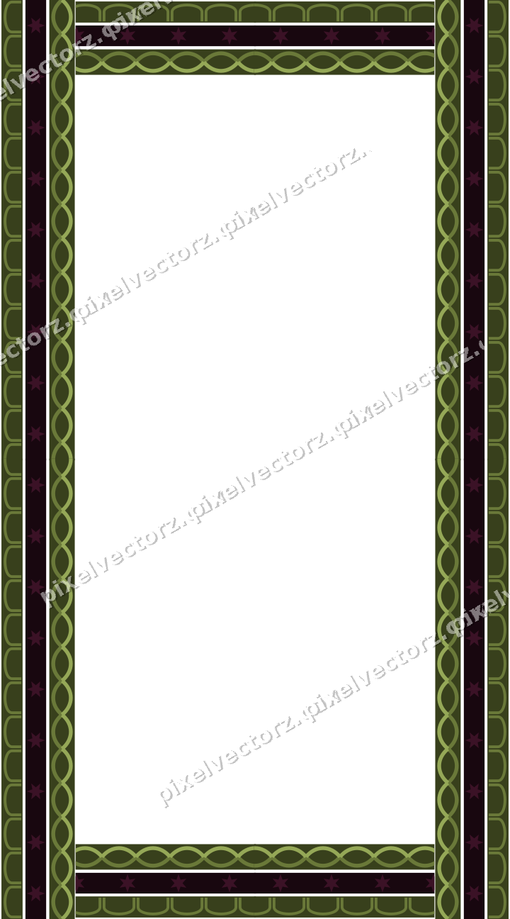 Decorative picture frame border in lime and pink with arcade frieze
