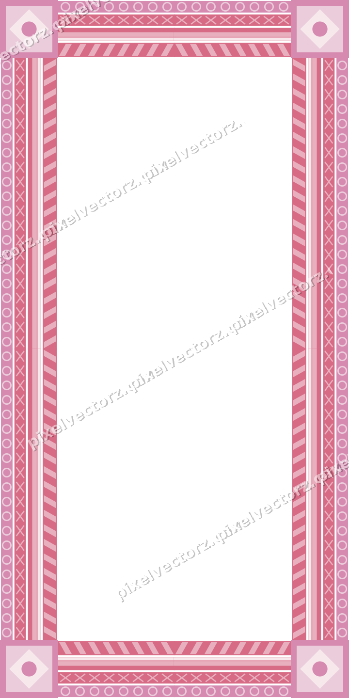 Decorative picture frame border in pale pink with ring chain