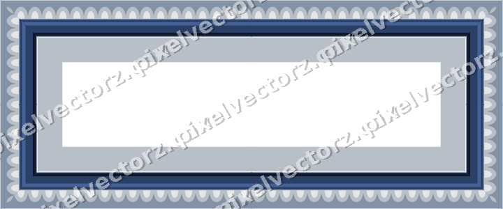 Decorative picture frame border in dark blue and white with scale band