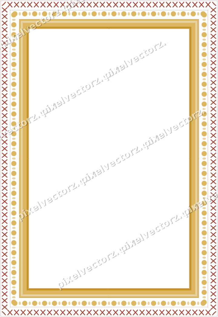 Decorative picture frame border in orange and amber with cross band