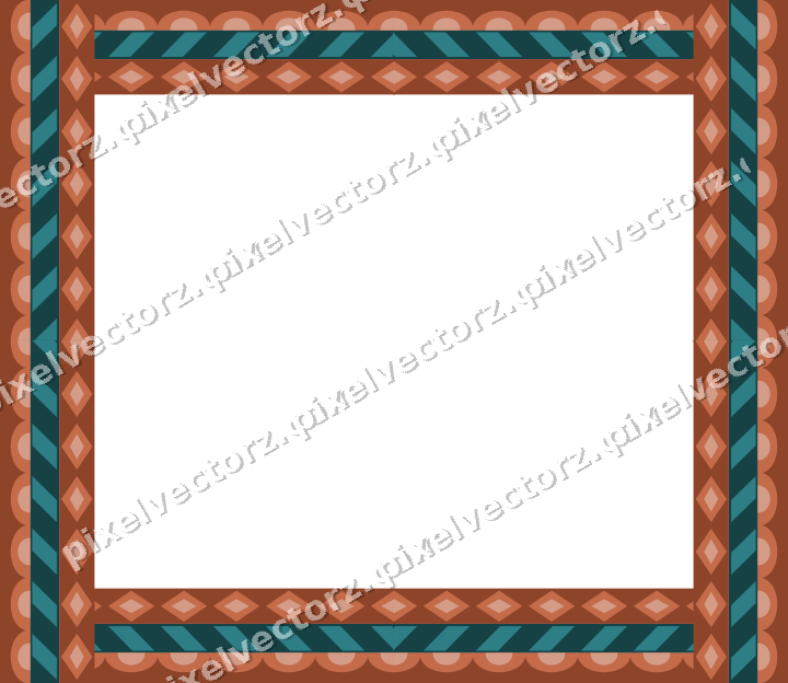 Decorative picture frame border in dark teal with scale band