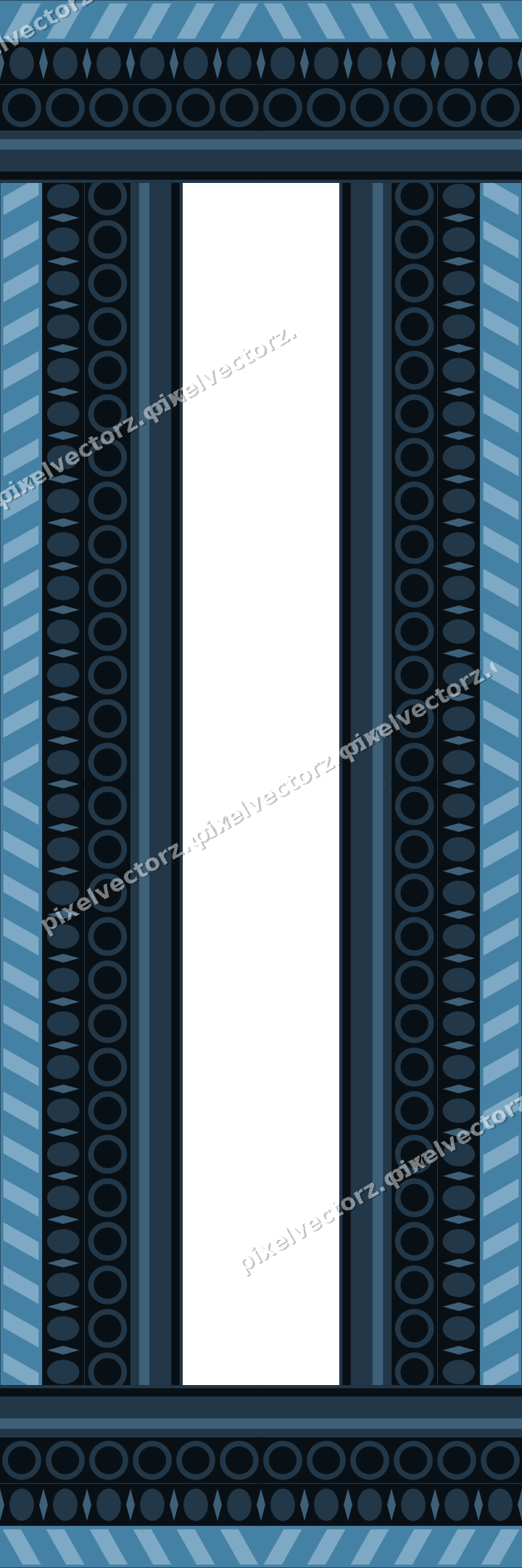 Decorative picture frame border in orange and cyan with egg and dart