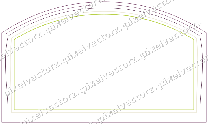 Decorative line art frame in dark magenta and lime with label plaque