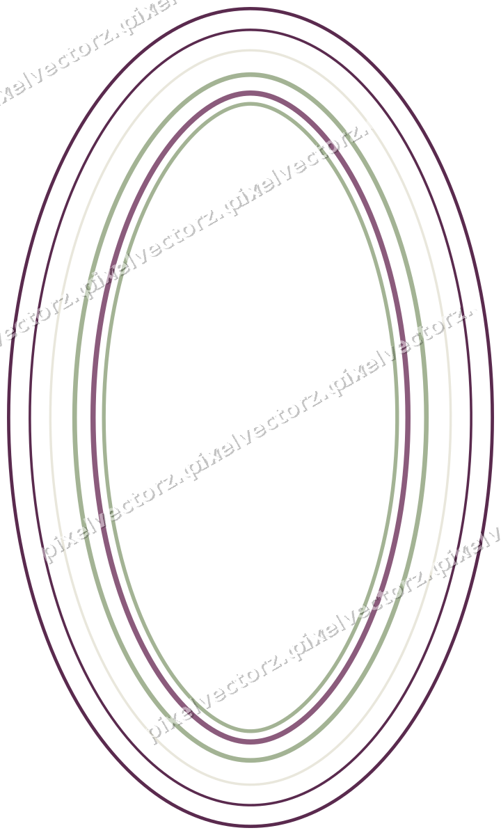 Decorative line art frame in dark magenta and lime with oval